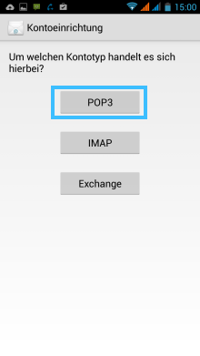 Android: Account type POP3
