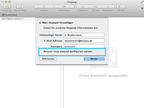 POP3 E-Mail Konto mit Apple Mail
