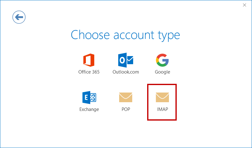 Microsoft Outlook 2019 / 365 - Choose account type IMAP