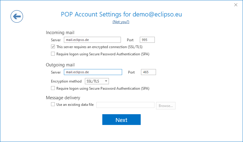 office 365 email settings outlook