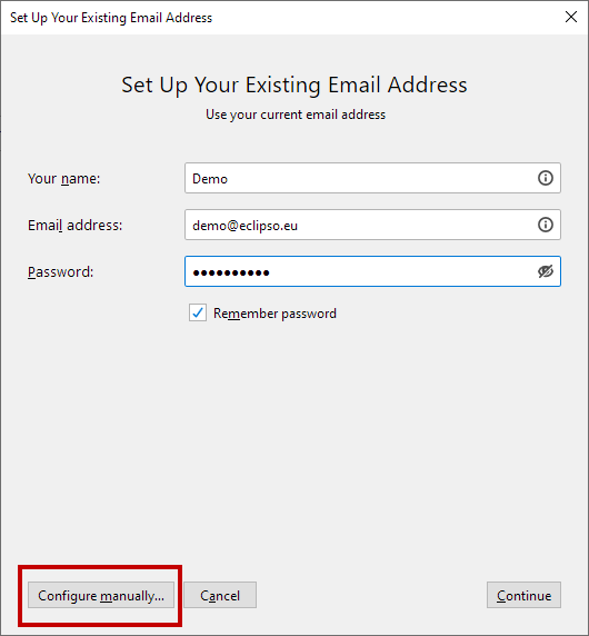 setting up mozilla thunderbird email